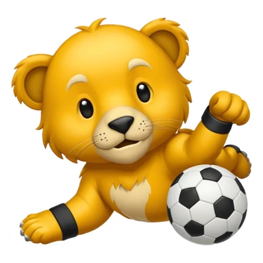 Ein Löwe mit einem fußball sticker