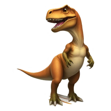 T-rex wearing a tutu on a surfboard sticker