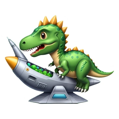 Dino eating space ship sticker