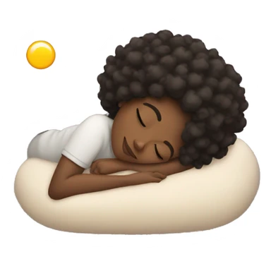 Cozy black girl with curly hair taking nap sticker