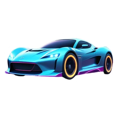 An icon showing a sleek car speeding through a neon-lit cityscape, inspired by Need for Speed. The design features dynamic motion lines, glowing tires, and a vibrant city backdrop with skyscrapers and lights. The rush of high-speed racing is highlighted. Transparent background. sticker