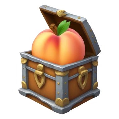 Peach cake in a treasure box sticker