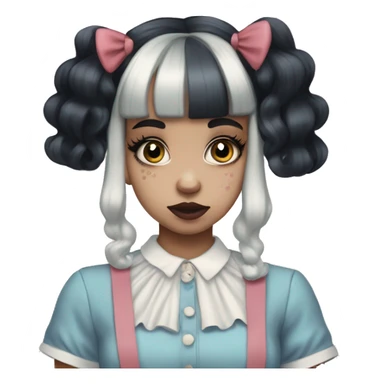 Melanie Martinez half blonde half black hair sticker