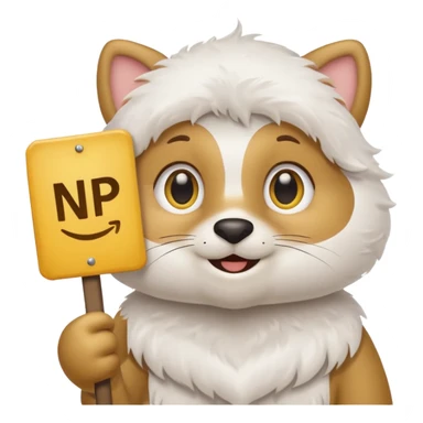 Spud McKenzie holding a sign that says "NP" sticker