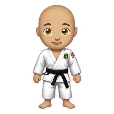young man brazilian jiu jitsu shaved head sticker
