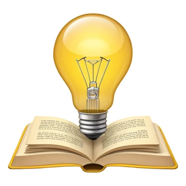 an emoji: a light bulb in a book, symbolizing inspiration sticker