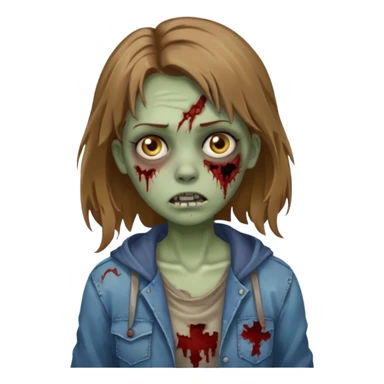 A zombie girl with light brown hair sticker