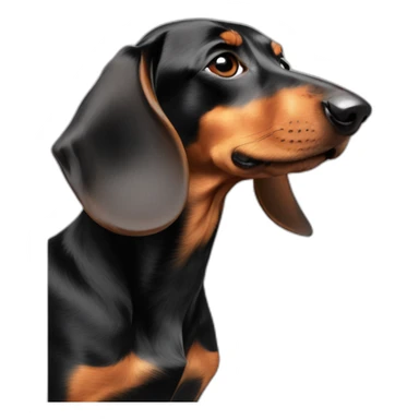 Dog head reality dachshund Looks to the left side 180 Degrees sticker