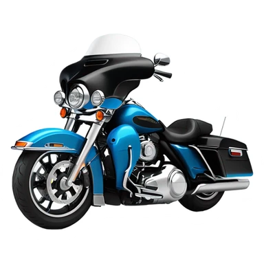 harley davidson ultra classic in big blue pearl and vivid black with two color scheme with recurve windshield and two shorter antennas on the trunk pac sticker