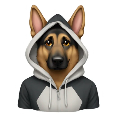 German shepherd in a hoodie  sticker