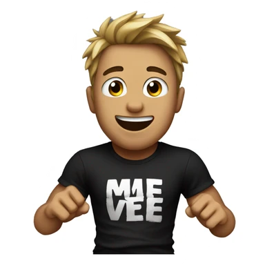 Ripped boy with black t-shirt dancing sticker