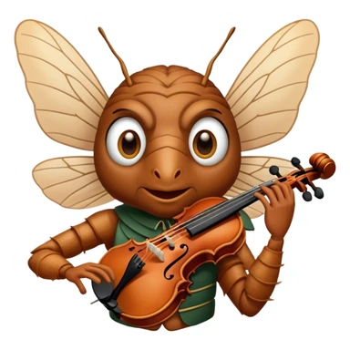 cicada playing violon  sticker
