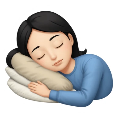 sleeping person With hair black He feels sticker