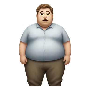 Fat person with brown hair sticker
