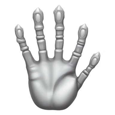Hand with 5 fingers and sharp, silver nails sticker