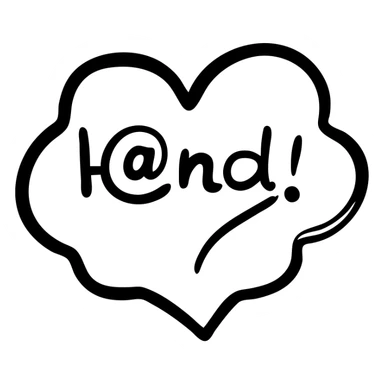 life icon, hand drawn black outlined style sticker