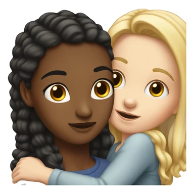 White girl hugs white girl sticker