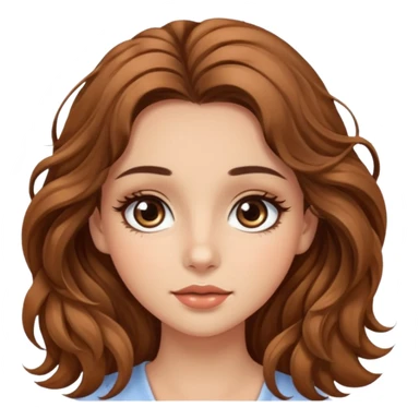 big brown eye long lashes wavy brown hair wheat skin beautiful girl  sticker