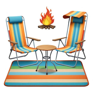Rug with 2 camping chairs on it sticker