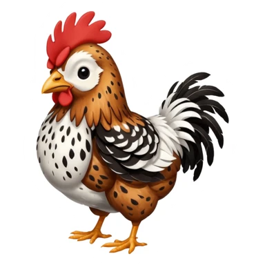 chicken with black and white bar feathers  sticker