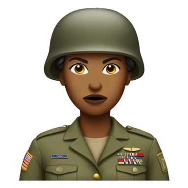 angry military woman sticker