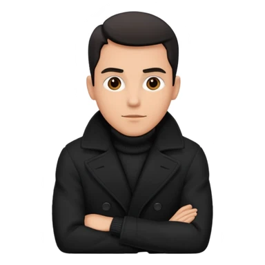 Man in black coat, sitting sticker