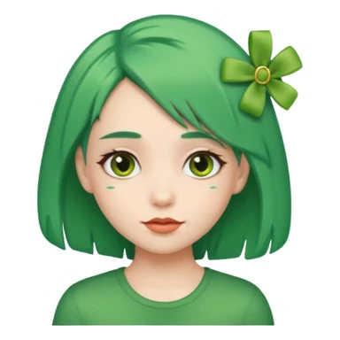 girl with green hair clip sticker