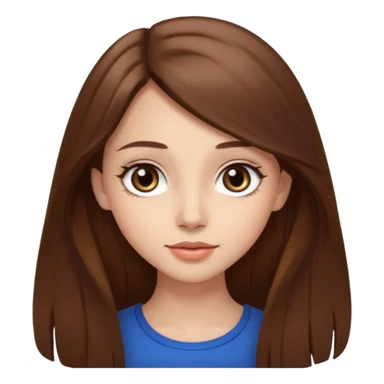 pretty model with long brown hair and big eyes sticker
