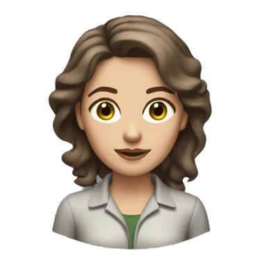 Woman facade designer with brown hair and greeney grey eyes  sticker