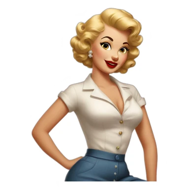 50's pin up sticker