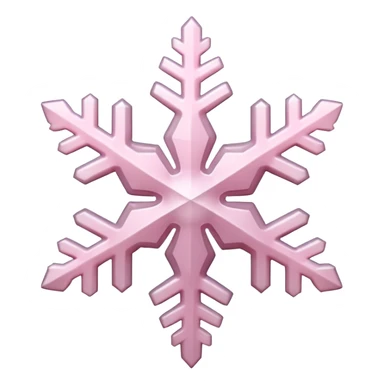 pale pink snow flake 3d bold ice translucent texture sticker