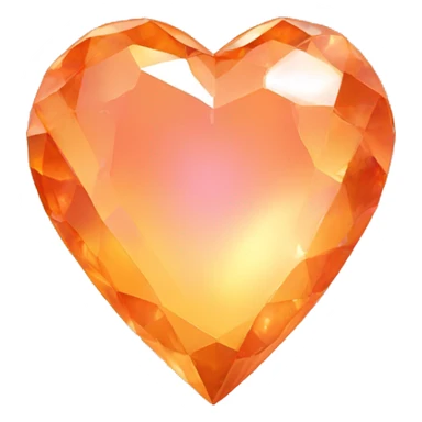 Orange iridescent crystal heart sticker