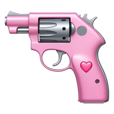 Pink heart gun sticker
