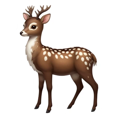 Colorful dark realistic chocolate-brown tropical beige fur glorious divine exotic cute cool beautiful shiny beautiful fantasy-Furret-Eevee-caracal-civet-genet-sergal-vernid-Cacomistle-oncilla-animal-hybrid-fursona with white deer-spots pattern markings (full body) sticker