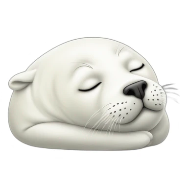 white seal is sleeping sticker