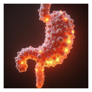 hyperrealistic inflamed intestinal bacteria with sugars and inflammation, 4K, transparent background sticker