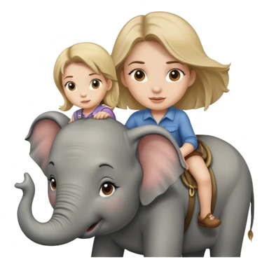 dirty blonde hair girl riding elephant sticker