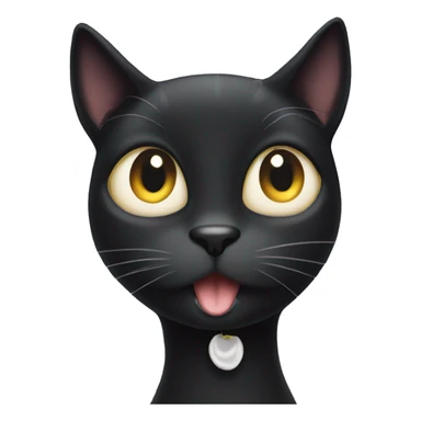 Black cat with white spot on her neck sticker