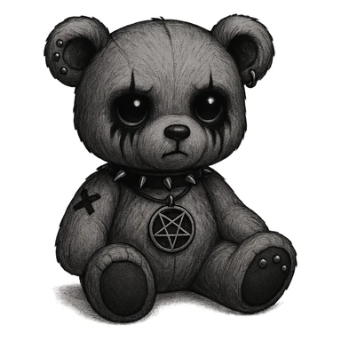 gothic teddy bear sticker