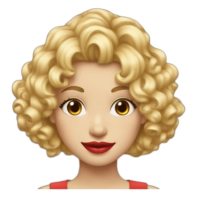 A girl with blonde hair dupe red lips a little bit curly hair at the bottom, skinny and with a beautiful smile SKINNY sticker