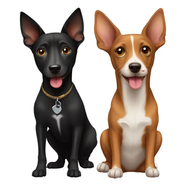 Black yorshire dog and  brown podenco dog sticker