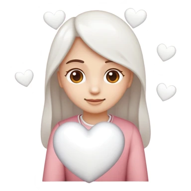 Emoji de enamorada con los corazones blancos  sticker