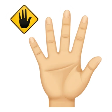 Safety sign hand with 3 fingers out of 5 used by TotalEnergies sticker