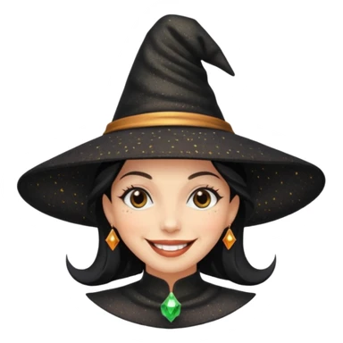 black gitter hat witch sticker