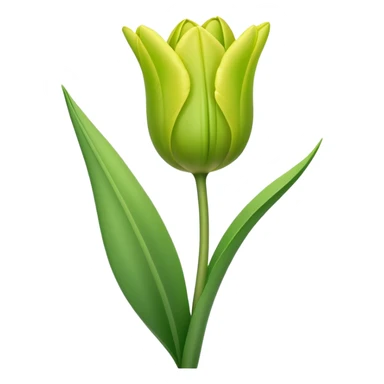 single ligtht green Tulip, straight stem sticker