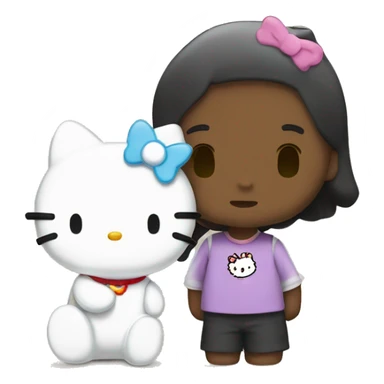 Hello kitty whit pochacco sticker