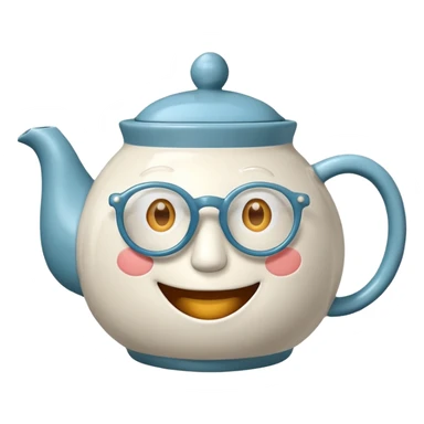 talking teapot with glassess sticker