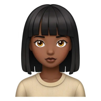 Meninas olhos puxados e franja sticker