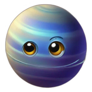 planet Saturn with a cartoon smirking snail face sticker