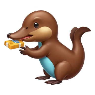 platypus eating eating chocolate sticker